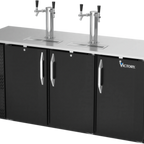 Thumbnail image #2 for Victory Refrigeration VDDN72HC-B 72 in Direct Draw Beer Dispenser, 3 Half-Keg Capacity, 2 Towers with Dual Faucets, Black