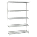 Thumbnail image #1 for Tarrison Products Ltd. TS-18488Z5-KIT Stationary Wire Starter Shelving Unit, 5-Tier, Clear Epoxy, 48"W x 18"D x 86"H