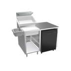 Thumbnail image #2 for Winholt Equipment SSBC-3350-3R-ZPC-KT Chicken Breading Work Station with Side Table, 33.25"W x 50"D x 55"H, all welded stainless steel construction