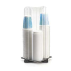 Thumbnail image #1 for Cal-Mil Classic 378 Revolving Clear Cup and Lid Organizer, 4-Section, Accommodates Items up to 3-3/4" Diameter