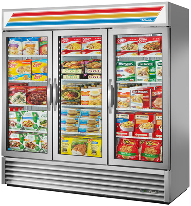 Product image #12 for True GDM-72F-HC~TSL01 3-Section Glass Door Freezer Merchandiser, Self-Contained Bottom-Mount, White