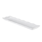 Thumbnail image #1 for CAC China MLSC-RT91-W Rectangular Melamine Platter, 19", White, Scallop Edge 1 Dozen