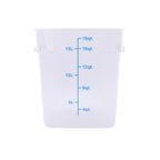 Thumbnail image #1 for CAC China FS1P-SQ18C 18 Qt Clear Polycarbonate Square Food Storage Container Case of 12