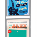 Thumbnail image #1 for AARCO Products BPH2S Freestanding Double-Sided Poster Holder, 64"H x 25"W x 15"D, Silver Anodized Aluminum