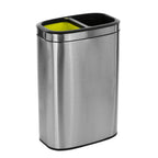 Thumbnail image #1 for Alpine Industries ALP470-R-40L Rectangular Double-Compartment Stainless Steel Bathroom Trash Can, 10.5 Gallon, Open Top