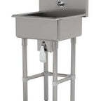 Thumbnail image #4 for Advance Tabco FC-FM-2219KV Freestanding 304 Stainless Steel Service Sink, Knee Operated, 20 x 19.5 x 8 Inch Bowl, Gooseneck Spout
