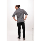 Thumbnail image #2 for Chef Works Lansing BCMC010-GRY-4XL Men's Gray Poly/Cotton Long-Sleeve Chef Coat, 4XL