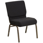 Thumbnail image #1 for Flash Furniture Hercules FD-CH0221-4-GV-S0806-GG Extra Wide Stackable Church Chair, Dot-Pattern Fabric Upholstery, Gold Vein Frame