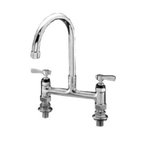 Thumbnail image #1 for Component Hardware Encore KL61-8001-SE1 Commercial Low-Lead Bridge Faucet, 8" Centers, 8-1/2" Stainless Steel Swivel Gooseneck