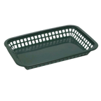 Thumbnail image #1 for TableCraft Products Grande 1077FG Rectangular Plastic Platter Basket, Forest Green, 10-3/4" x 7-3/4" x 1-1/2" Case of 36