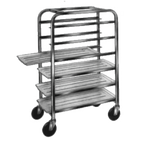 Thumbnail image #1 for Winholt Equipment AL-186 Mobile Aluminum Platter Rack, 6-Capacity, 18" Platters, Half Height, Open Sides, Welded