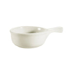 Thumbnail image #1 for CAC China Bakeware OC-15-W 15 oz Ceramic Round Onion Soup Crock with Handle, American White Case of 2 Dozen
