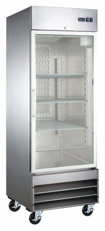 Product image #2 for Black Diamond 1-Section Glass Door Reach-In Refrigerator, 23 Cu. Ft., Self-Contained Bottom Mount