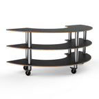 Thumbnail image #1 for Steelite International Mogogo, Modular MGCMSX01MSXW 3-Tier Curved Serving Station, Laminated Wood, 81-1/2"W x 41"D x 35"H