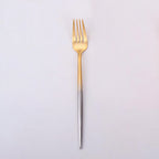 Thumbnail image #1 for Kadra Kitchenware Vikko Dine VF-SF10-VSG Salad Fork, 7", Two-Tone Brushed Silver & Gold, 18/10 Stainless Steel Case of 12