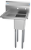 Thumbnail image #5 for KoolMore 1-Compartment Commercial Stainless Steel Sink with Left Drainboard, Backsplash, and Faucet Holes