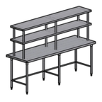 Thumbnail image #1 for Pacific Stainless Products Spec Line WTS10230D18IO Stainless Steel Work Table with Overshelf, 102"W x 30"D, Flat Top