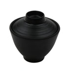 Thumbnail image #1 for G.E.T. Nara™ B-95-BK Round Black Melamine Bowl with Lid, 8 oz, 4.1" Diameter x 3"H 1 Dozen