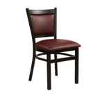 Thumbnail image #1 for G & A Commercial Seating Geo 560-CU Upholstered Square-Back Side Chair with Padded Vinyl Seat and Black Metal Frame