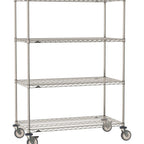 Thumbnail image #1 for Metro Super Erecta SE-2130S-68-M4 Mobile Wire Shelving Unit, 30"W x 21"D x 68"H, 900 lb. capacity per unit, 1" shelf adjustment, (4) wire shelves