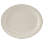Thumbnail image #1 for Tuxton China Nevada TNR-013 Ceramic Oval Platter, 11-1/2" x 9-1/8", Narrow Rim 1 Dozen