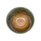 Thumbnail image #2 for Korin Inc Ainagashi BWL-371 Footed Ceramic Asian Soup Bowl, 27 oz, 7" Round, Mottled Brown with Blue Accent Rim