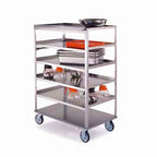 Thumbnail image #1 for Lakeside Manufacturing 448 Open Tray Truck, 6-Shelf, 35"W x 21"D, Stainless Steel, Push Handle