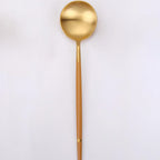 Thumbnail image #1 for Kadra Kitchenware Vikko Dine VF-SS50-OGC Bouillon Spoon, Brushed Gold 18/10 Stainless Steel Case of 12