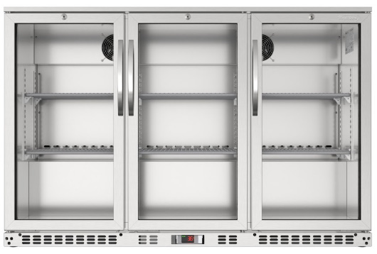 Product image #8 for KoolMore Three-Section Back Bar Refrigerator with 3 Glass Swing Doors, 11.3 Cu. Ft., Stainless Steel