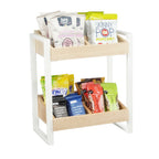 Thumbnail image #1 for Cal-Mil Blonde 22357-15 2-Tier 8-Compartment Countertop Merchandiser, White Metal Frame, Maple Wood, 16 x 9 x 18 in.