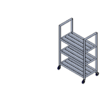 Thumbnail image #1 for Renfro Industries Inc. RISTAFCSR24483BB Box Beef Cart, 3-Tier, 2,500 lb Capacity, 24"W x 48"D x 68"H