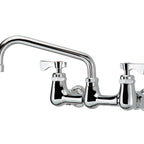 Thumbnail image #4 for Krowne Royal Series 14-808L Low-Lead 8-Inch Center Wall-Mount Commercial Faucet with 8-Inch Swing Spout and Ceramic Valves Case of 6