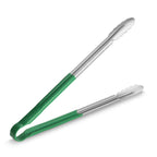 Thumbnail image #1 for New Star Foodservice Inc. 35810 16-Inch Stainless Steel Utility Spring Tongs with Green Vinyl-Coated Handle Case of 6