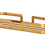 Thumbnail image #2 for Cal-Mil Brooklyn 23797-4-130 Mixology Holder for 16 oz Jars, 3 Compartments, Antique Brass, 13.5"W x 5"D x 4.75"H
