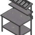 Thumbnail image #1 for Steril-Sil Company STRS-42 Stainless Steel Starter Station with Double Overshelf, 1/3-Size Pan Cutout, 42"W x 30"D x 60"H