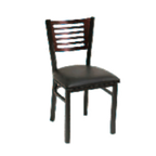 Thumbnail image #1 for ATSMFG ATS AT&S-77CE MFG Stackable Side Chair, Wood Back with Strips Cutout, Welded Metal Frame, Clear Coat Finish Case of 2