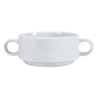 Thumbnail image #1 for 1880 Hospitality Verge by Oneida® L5800000571B Handled Porcelain Soup Cup, 9-1/2 oz, 6-inch, Warm White Case of 2 Dozen
