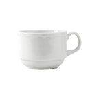 Thumbnail image #1 for Tuxton China Charleston SCF-0803 8 oz Scalloped Porcelain Coffee Cup, Stackable Case of 3 Dozen