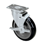 Thumbnail image #1 for Component Hardware CMP1-5BBN 5" Polyolefin Swivel Plate Caster with Side Brake, 250 lb Capacity