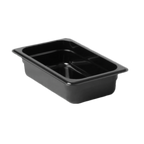 Thumbnail image #1 for Thunder Group PLPA8142BK 1/4 Size Polycarbonate Food Pan, 2-1/2" Deep, Black Case of 36