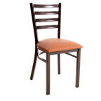 Thumbnail image #1 for JustChair Manufacturing WL20118-VS Stackable Ladder-Back Side Chair with Veneer Wood Seat and Metal Frame