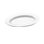 Thumbnail image #1 for G.E.T. Classic - EGS M18OV-NW Oval Melamine Platter, 18 x 14 in, White, Wide Rim Case of 3