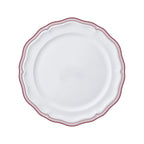Thumbnail image #1 for Steelite International Folio, Porcelain 62586FP812 9" Round Porcelain Rim Plate, Scalloped Edge, Adelina Triple Line Maroon Case of 2 Dozen