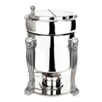 Thumbnail image #1 for Eastern Tabletop Lion-Head 3107LH-SS 7 qt Stainless Steel Marmite Soup Chafer with Hinged Lid
