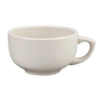 Thumbnail image #1 for Vertex China Vista VRE-56 12 oz White China Cappuccino Cup with Handle, Round, Polished Foot Case of 3 Dozen