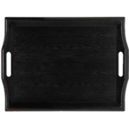 Thumbnail image #1 for G.E.T. RST-1815-1-BK . . Rectangular Plastic Room Service Tray, 19 x 14-1/4 in, Wood-Look Black Case of 6