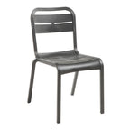 Thumbnail image #1 for Grosfillex Cannes UT011002 Indoor/Outdoor Stacking Side Chair, Charcoal Resin, Contoured Slotted Back, Resin Seat and Frame Case of 4