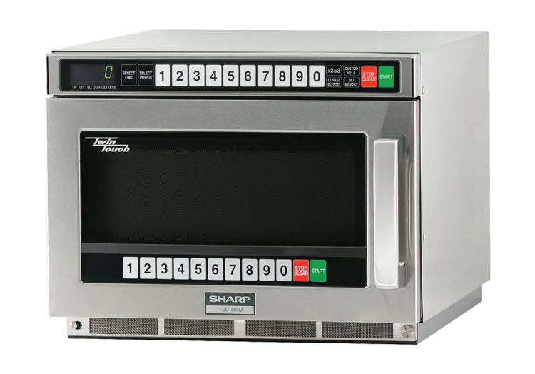 Product image #6 for Sharp TwinTouch R-CD1800M Heavy-Duty Commercial Microwave Oven, 1800 Watts, 0.75 Cu. Ft., Stainless Steel