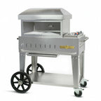 Thumbnail image #1 for Crown Verity Mobile Cooking CV-PZ24-MB Mobile Gas Pizza Deck Oven, 24-Inch, Stainless Steel, Hearth Stone, Single Deck