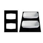 Thumbnail image #1 for G.E.T. Bugambilia T0B21PC Single Tile, 21-11/16" x 13-1/4", Cast Aluminum with Resin Coating, 2 Rectangular Openings, Pacific Blue